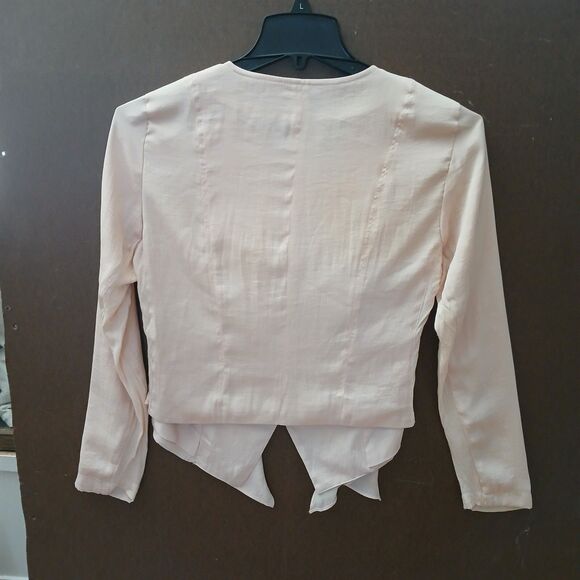 Jennifer Lopez Sz 10 Pink Ruffle Zip Up Front Taylored Jacket Style Club Top - Picture 2 of 11